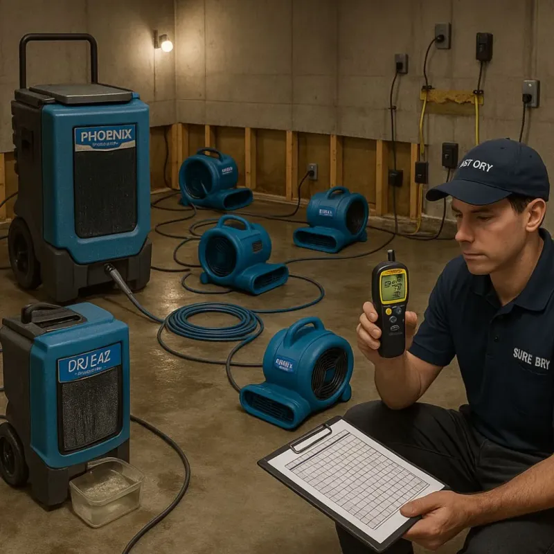 Structural Drying and Dehumidification process in Masaryktown, FL